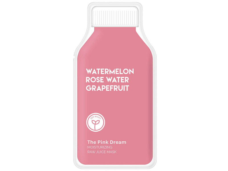 ESW Beauty The Pink Dream Moisturizing Raw Juice Mask, Watermelon Rose Water Grapefruit, 0.85 fl oz/25 ml