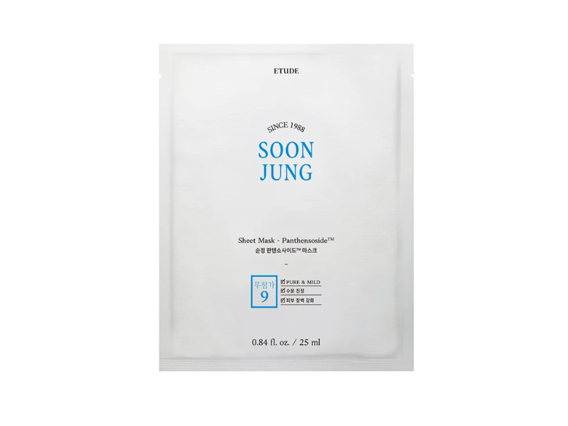 Etude Soon Jung Pure & Mild Sheet Mask, Panthensoide, 0.84 fl oz/25 mL