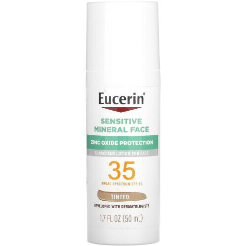 Sensitive Mineral Face Sunscreen Lotion, SPF 35, Tinted