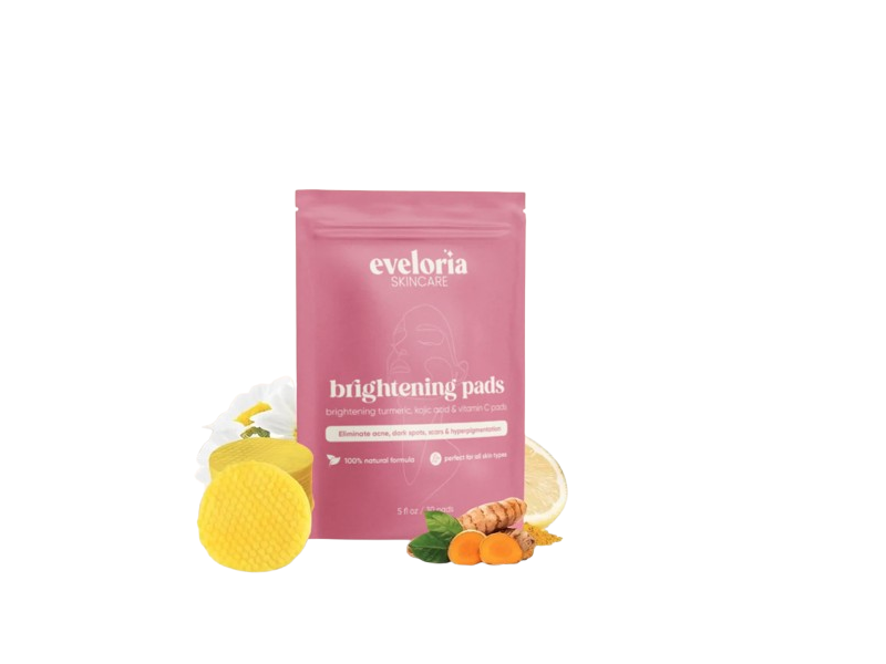 Eveloria Skin Care Brightening Pads, Turmeric, Kojic Acid + Vitamin C, 5 fl oz, 30 Count