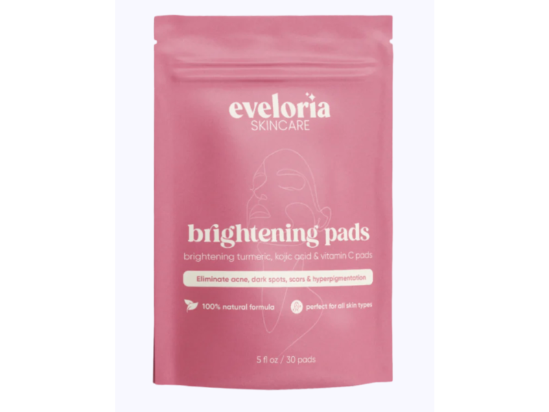 Eveloria Skincare Brightening Pads, Turmeric, Kojic Acid & Vitamin C, 5 fl oz, 30 Count