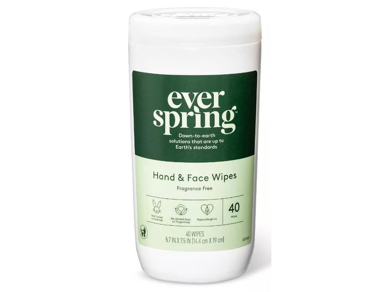 Ever Spring Hand & Face Wipes, 40 ct
