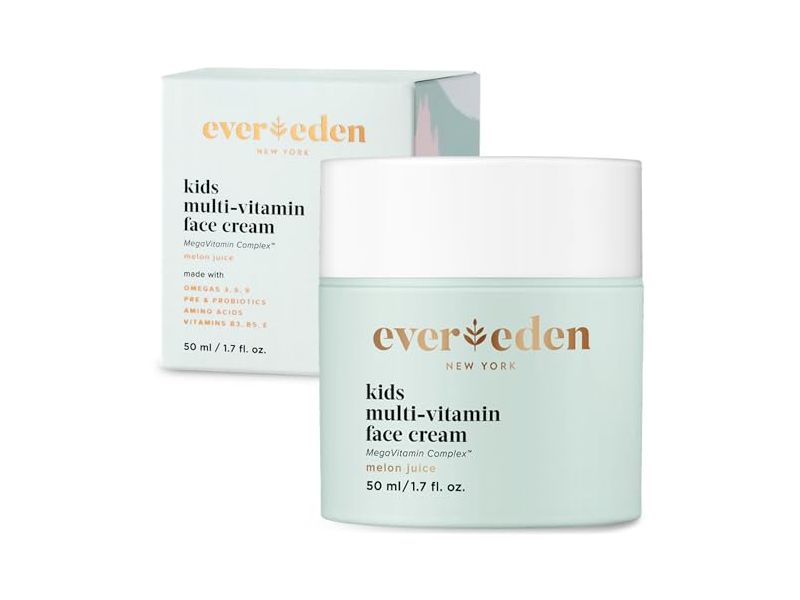 Evereden Kids Multi-Vitamin Face Cream, Melon Juice, 1.7 fl oz/50 mL