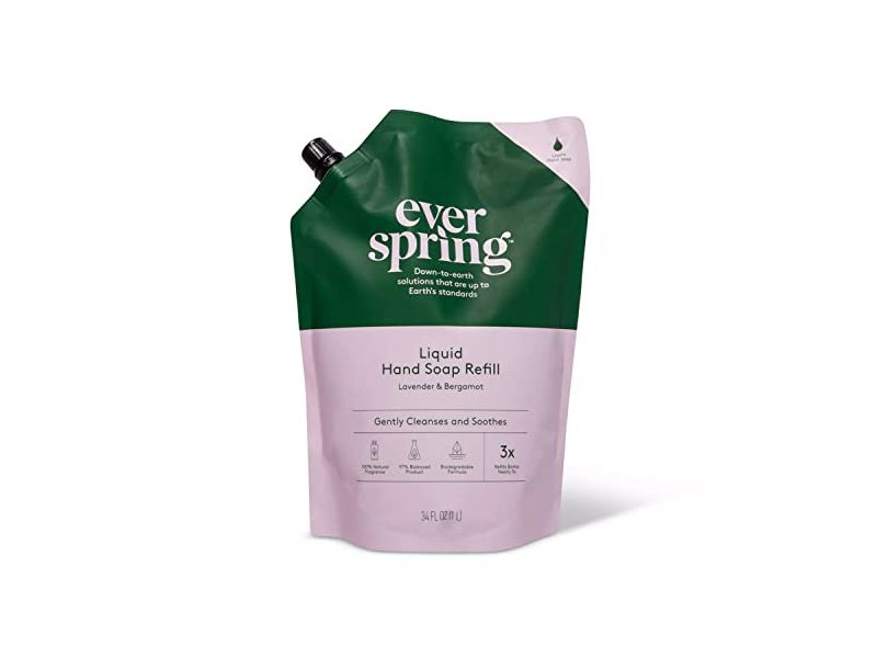 Everspring Liquid Hand Soap Refill, Lavender & Bergamot, 34 fl oz/1 L