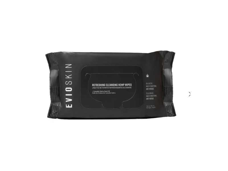 Evio Skin Aurora Refreshing Cleansing Hemp Wipes, 15 Ct