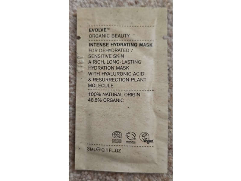 Evolve Organic Beauty Intense Hydrating Mask, 0.1 fl oz/3 mL