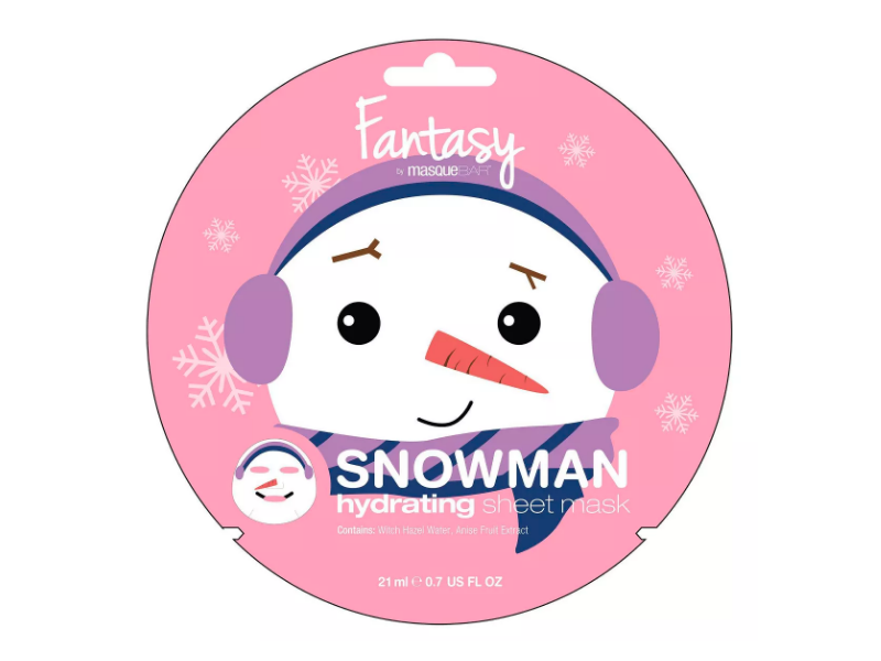 Fantasy By Masque Bar Snowman Hydrating Sheet Mask, 0.7 fl oz/21 ml