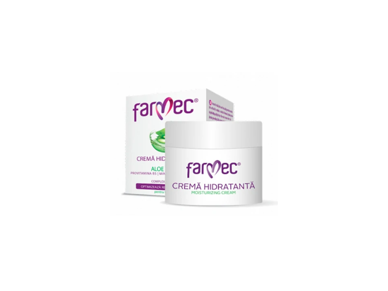 Farmec Cream Hidratanta, Aloe Vera, 1.69 fl oz/50 mL