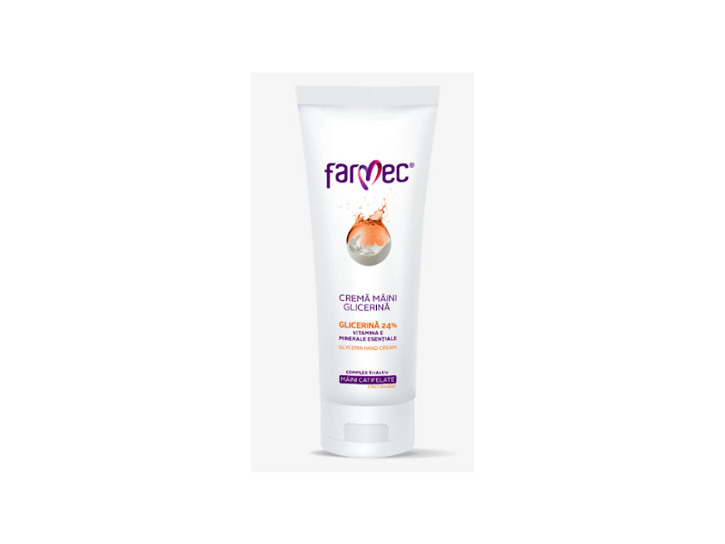 Farmec Hand Cream, Glycerin & Vitamin E, 5.07 fl oz/150 mL
