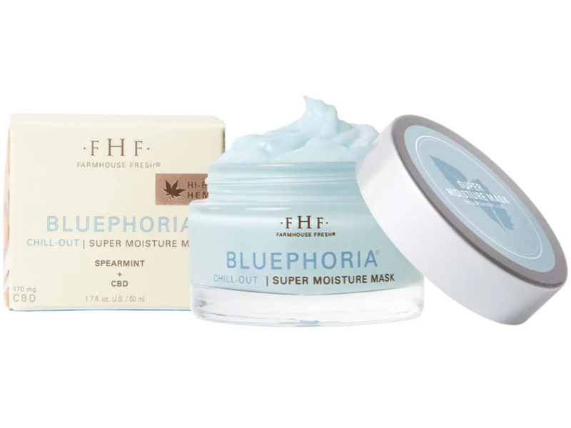 Farmhouse Fresh Bluephoria Chill-Out Super Moisture Mask, Spearmint + CBD, 1.7 fl oz/50 mL