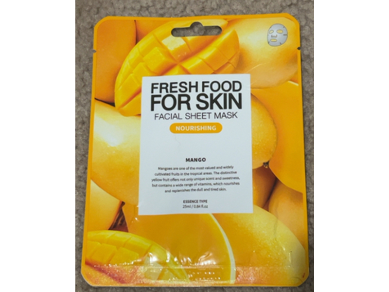 Farmskin Fresh Food Nourishing Facial Sheet Mask, Mango, 0.84 fl oz/25 mL