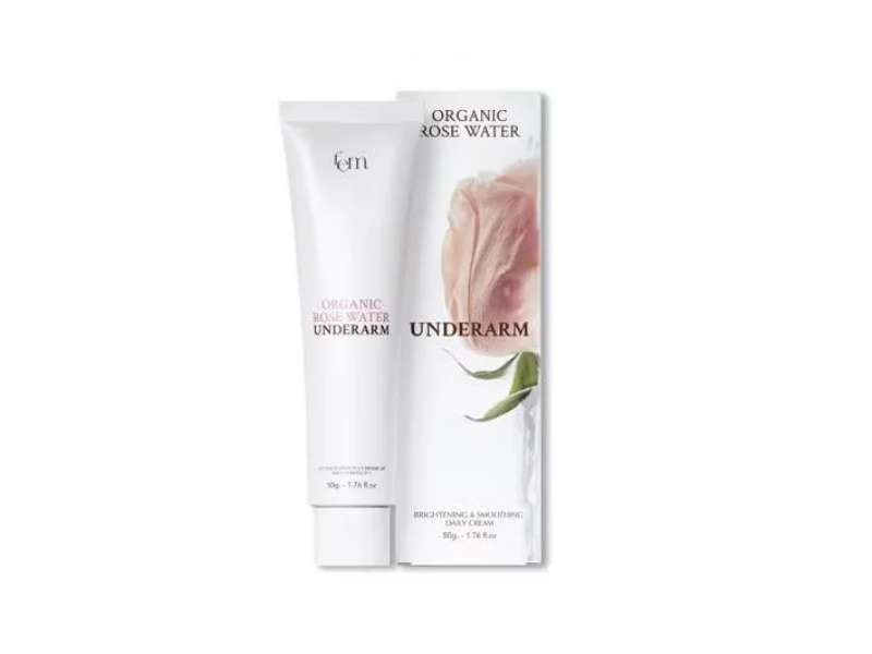 Fem Underarm Brightening & Smoothing Daily Cream, Organic Rose Water, 1.76 fl oz/50 g