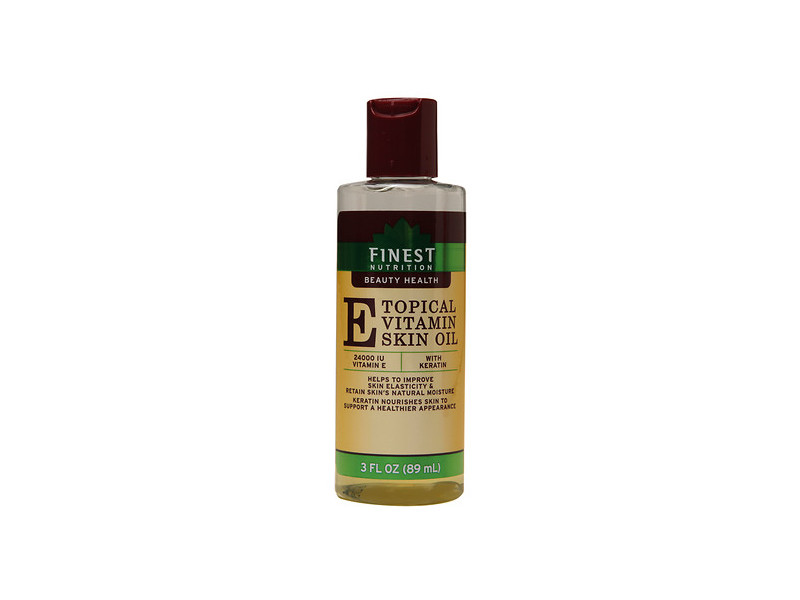 Finest Nutrition Topical Vitamin E Skin Oil with Keratin, 3 fl oz