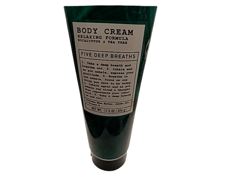 Five Deep Breaths Relaxing Formula Body Cream, Eucalyptus & Tea Tree, 11.5 oz/326 g