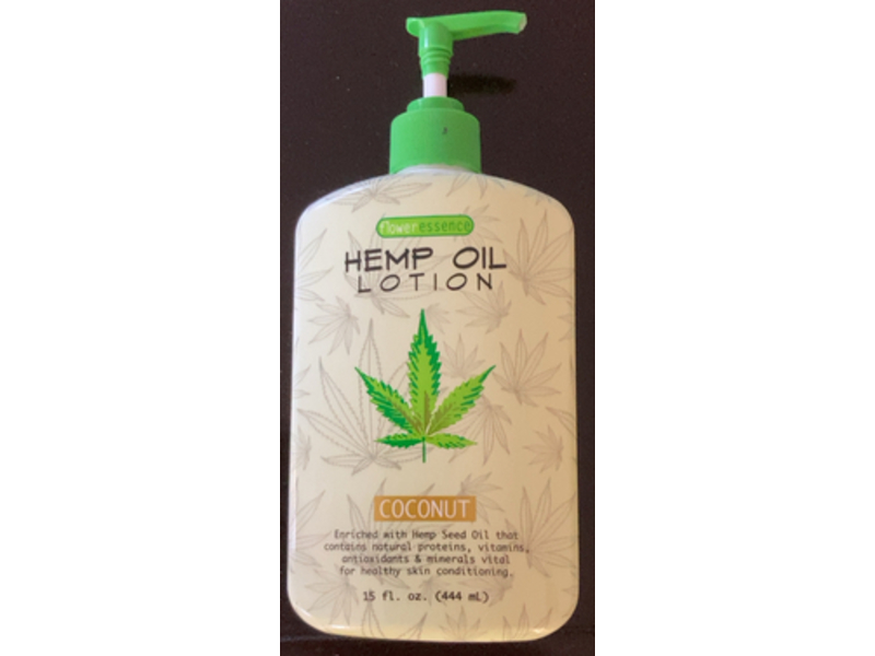Flower Essence Hemp Oil Lotion, Coconut, 15 fl oz/444 mL