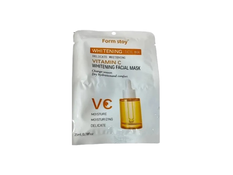 Form Stoy Whitening Facial Mask, Vitamin C, 0.78 fl oz/25 mL