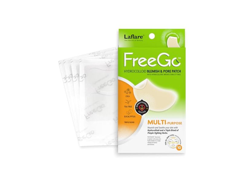 FreeGo Multi - Purpose Blemish & Pore Patch, Hydrocolloid, 10 Count