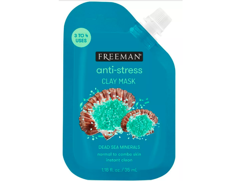 Freeman Beauty Anti-Stress Clay Mask, Dead Sea Minerals, 1.18 fl oz/35 mL