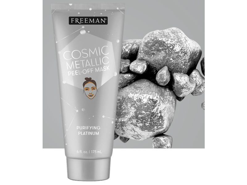 Freeman Beauty Cosmic Metallic Peel-Off Mask, Purifying Platinum, 6 fl oz/175 mL