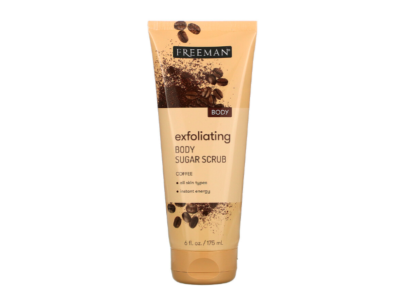 Freeman Beauty Exfoliating Body Sugar Scrub, Coffee, 6 fl oz/175 ml