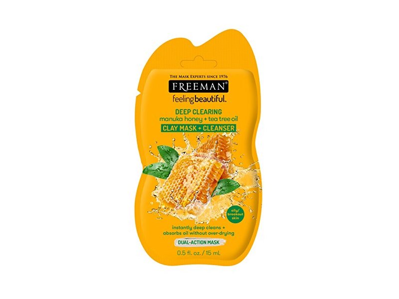 Freeman Feeling Beautiful Deep Clearing Manuka Honey + Tea Tree Clay Mask + Cleanser, 0.5 fl oz