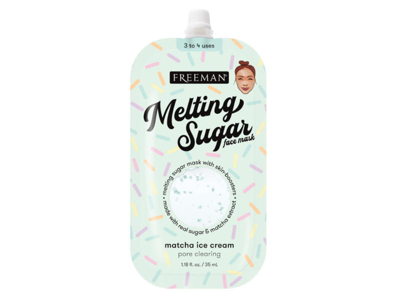 Freeman Melting Sugar Face Mask, Matcha Ice Cream, 1.18 fl oz/35 mL