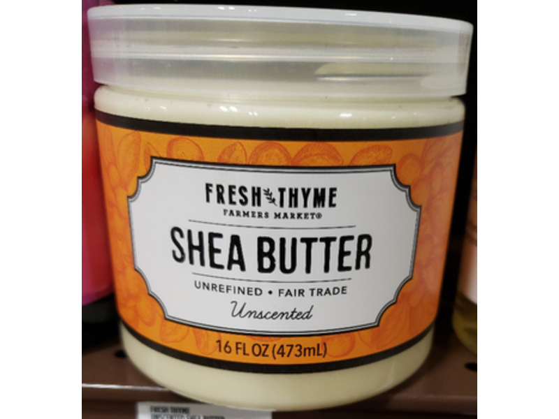 Fresh Thyme Shea Butter, Unscented, 16 fl oz/473 mL