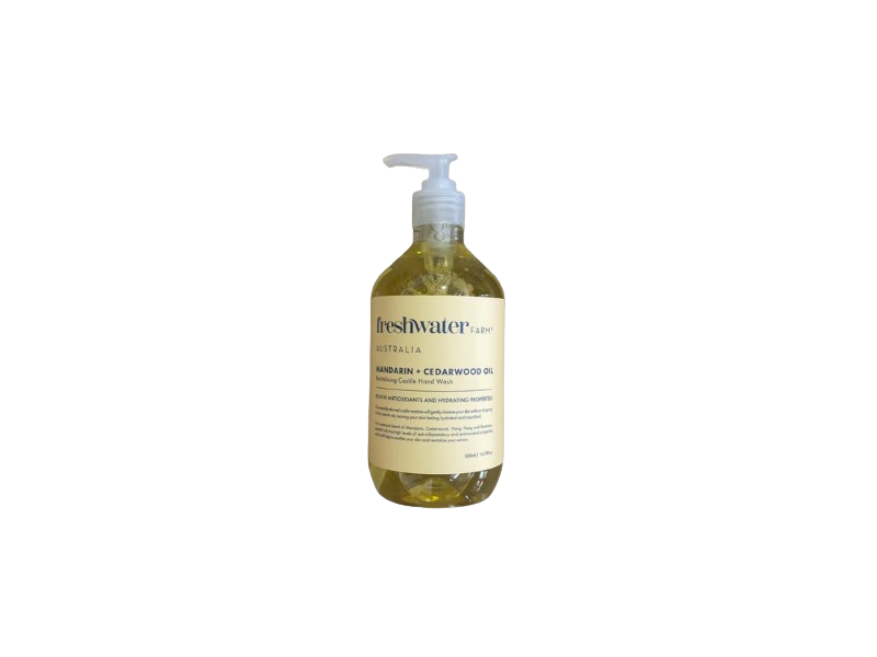 Freshwater Farm Australia Revitalising Castile Hand Wash, Mandarin+Cedarwood Oil, 16.9 fl oz/500 mL