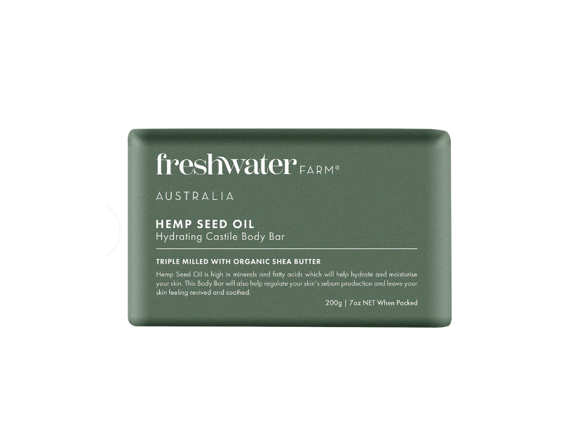 Freshwater Farm Hydrating Body Bar, Hemp Seed Oil, Shea Butter, 7 oz/200 g