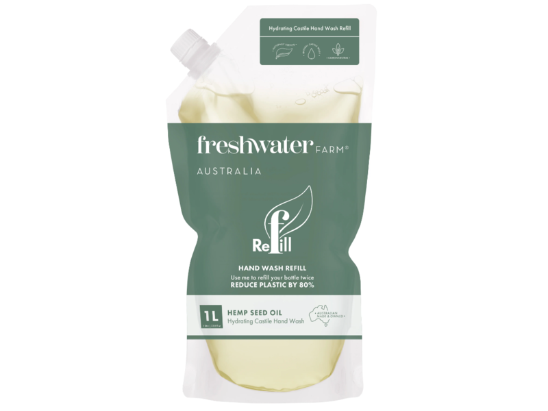 Freshwater Farm Hydrating Castile Hand Wash Refill, Hemp Seed Oil, 33.8 fl oz/1 L
