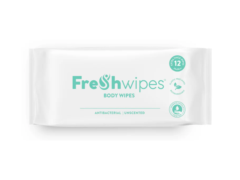 Freshwipes Antibacterial Body Wipes, 12 Count, Pack Of 1