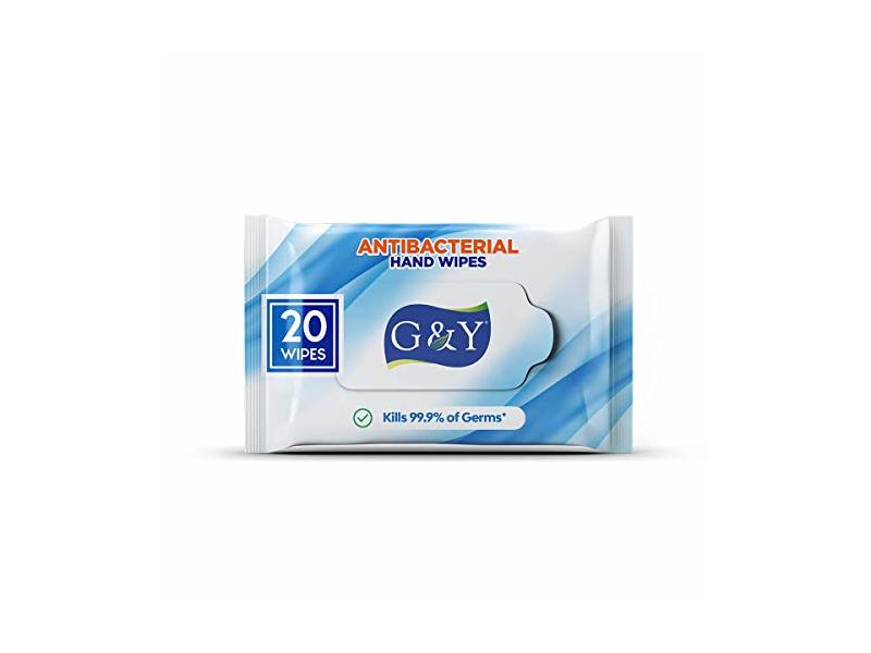 G & Y Antibacterial Hand Wipes, 20 Ct