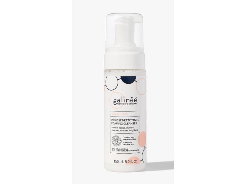 Gallinee Microbiome Visage + Face Foaming Cleanser, 5.0 fl oz/150 mL