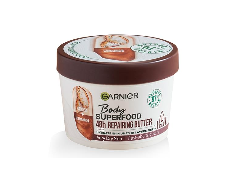 Garnier Body Superfood 48h Repairing Butter, Cocoa + Ceramide, 380 mL