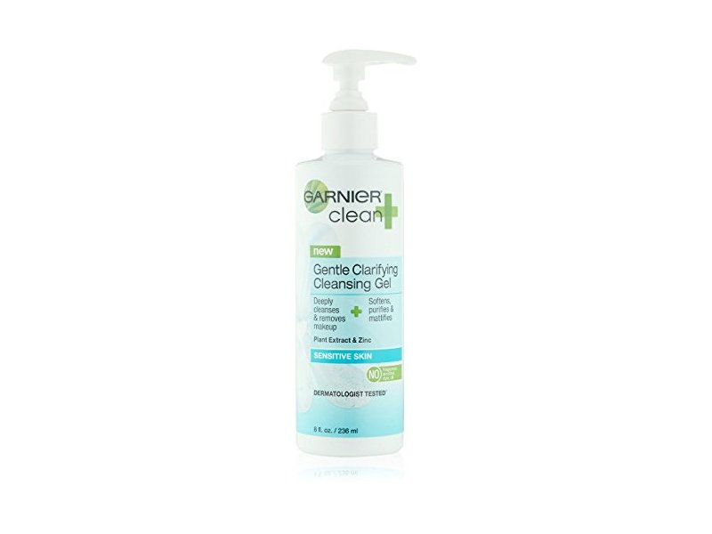 Garnier Clean Plus Gentle Clarifying Cleansing Gel, Sensitive Skin, 8 Fl Oz (Pack of 2)
