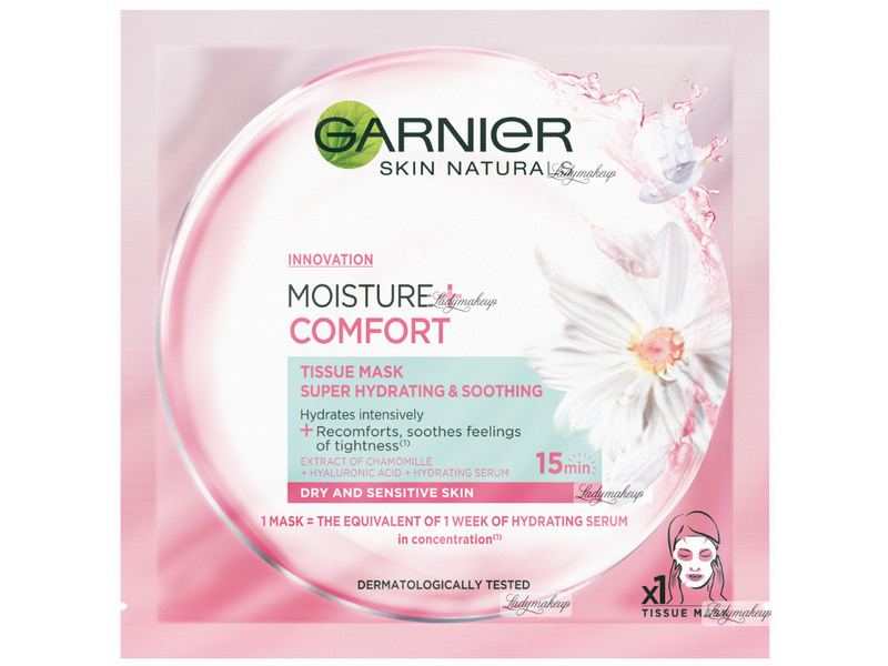 Garnier Moisture + Comfort Tissue Mask, Super Hydrating + Soothing, 1 count