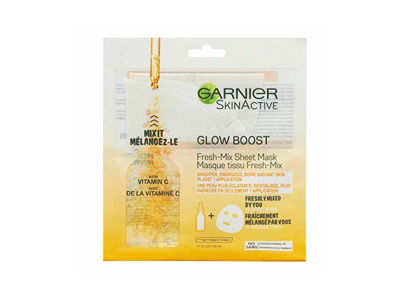 Garnier SkinActive Glow Boost Fresh-Mix Sheet Mask, Vitamin C, 1 count