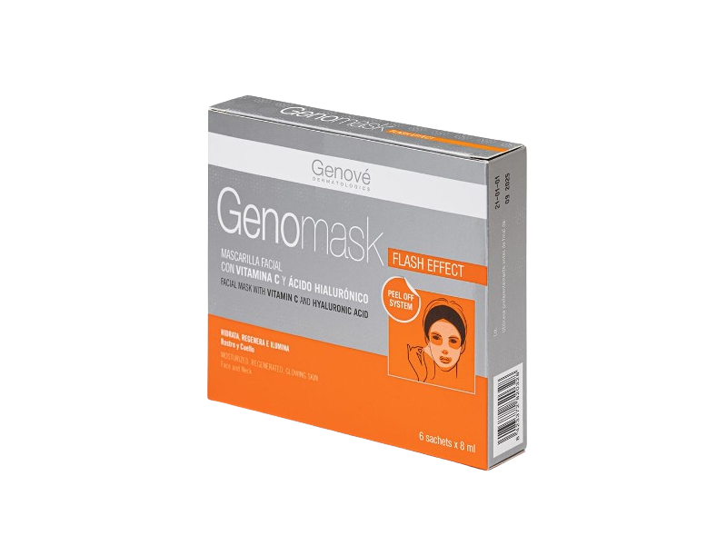 Genove Genomask Facial Mask, Vitamin C & Hyaluronic Acid, 8 mL, 6 Count