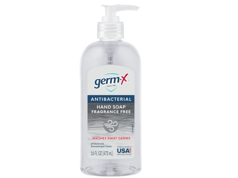 Germ-x Antibacterial Hand Soap, Fragrance Free, 16 fl oz/473 mL