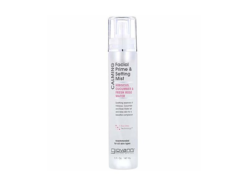 Giovanni Calming Facial Primer & Setting Mist, Hibiscus, Cucumber & Fresh Rose Water, 5 fl oz/147 mL