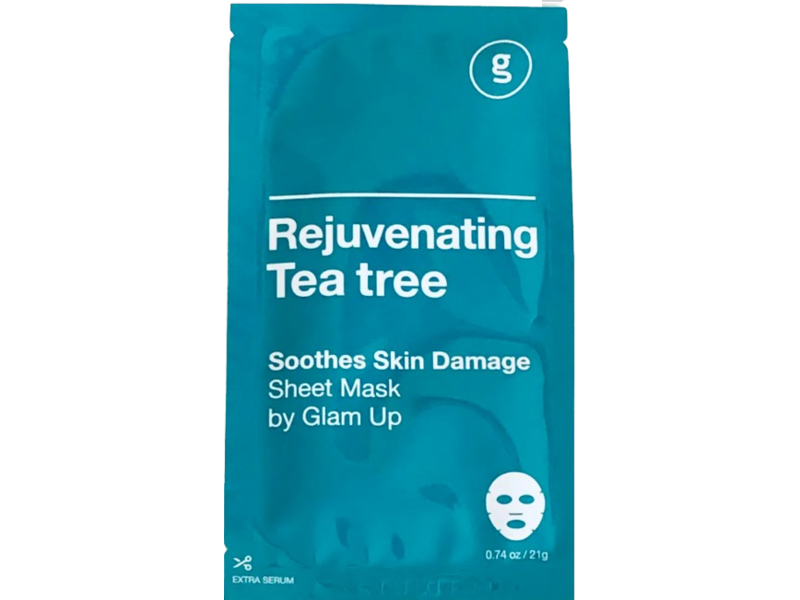 Glam Up Rejuvenating Sheet Mask, Tea Tree, 0.74 oz/21 g