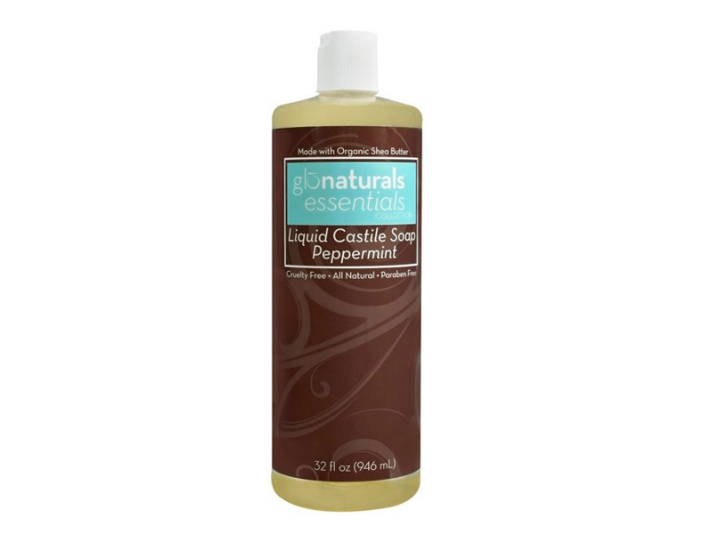 Glonaturals Essentials Liquid Castile Soap, Peppermint, 32 fl oz/946 mL
