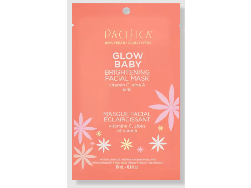 Glow Baby Brightening Facial Mask, Vitamin C, Aloe & Kelp, 0.6 fl oz/18 mL