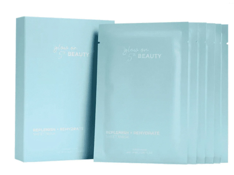 Glow On 5th Beauty Replenish + Rehydrate Sheet Mask, 6 Count