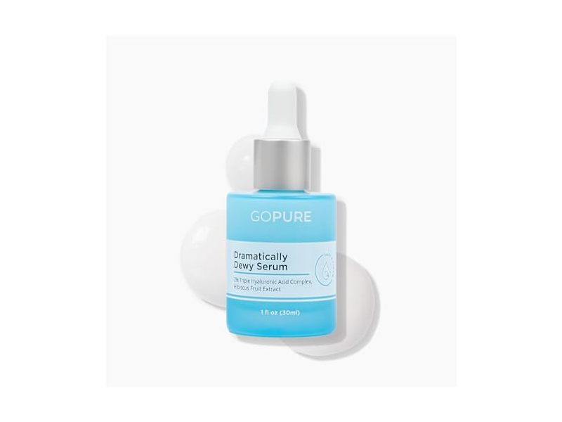 Go Pure Dramatically Dewy Serum, 2% Triple Hyaluronic Acid Complex + Hibiscus Fruit Extract, 1 fl oz/30 mL