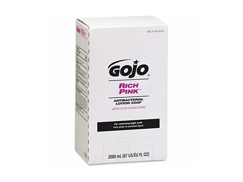 Gojo Rich Pink Antibacterial Lotion Soap, 2000 mL