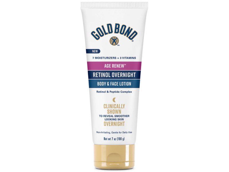 Gold Bond Age Renew Retinol Overnight Body & Face Lotion, Retinol & Peptide Complex, 7 oz/198 g