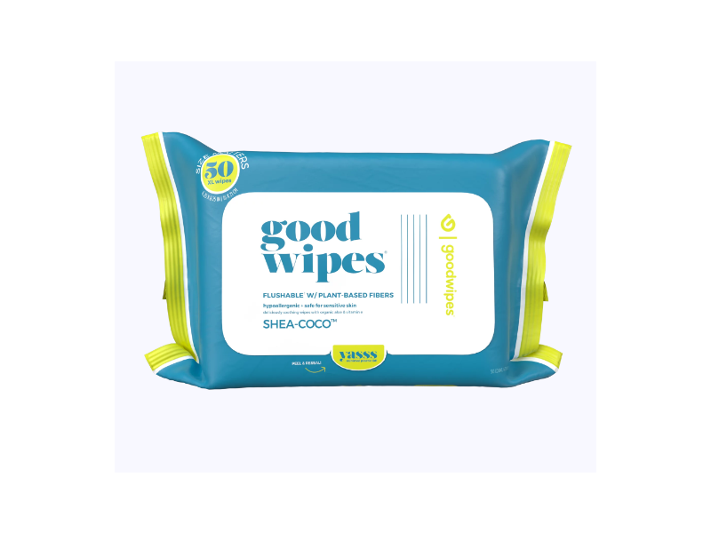 Good Wipes Flushable Plant Based Fiber Wipes, Shea-Coco, 50 Count