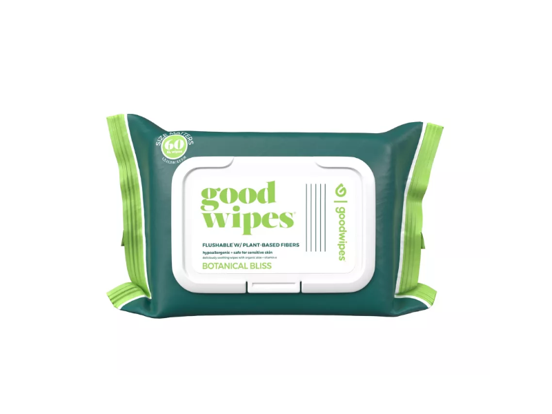 Goodwipes Botanical Bliss Flushable Wipes, 60 Count