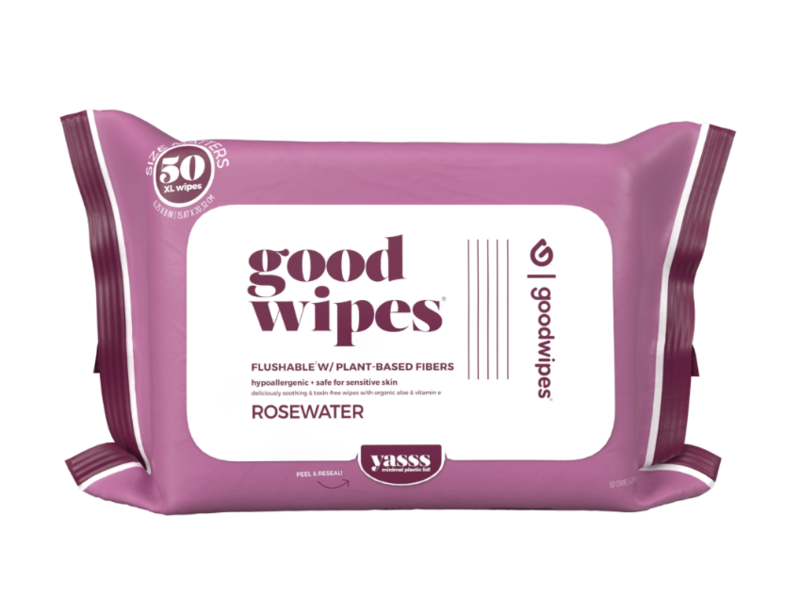 Goodwipes Flushable Wipes, Rosewater, XL, 50 Count, Pack Of 6